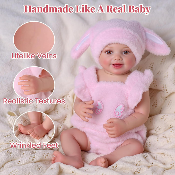 BABESIDE Drink and Wet Reborn Baby Dolls Girl - Muñeca de vinilo su...