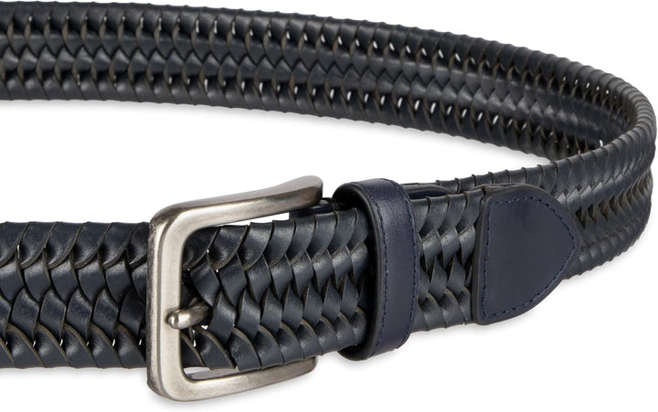 Tommy Bahama Cinturón de cuero trenzado para hombre, diseño elástic...