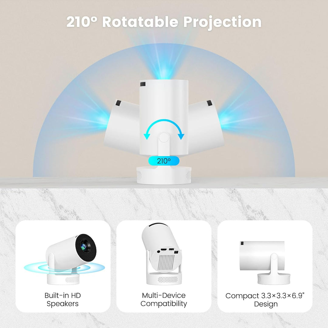 Mini Proyector Portátil con Wifi6 y Bluetooth, Proyector 4K Compati...