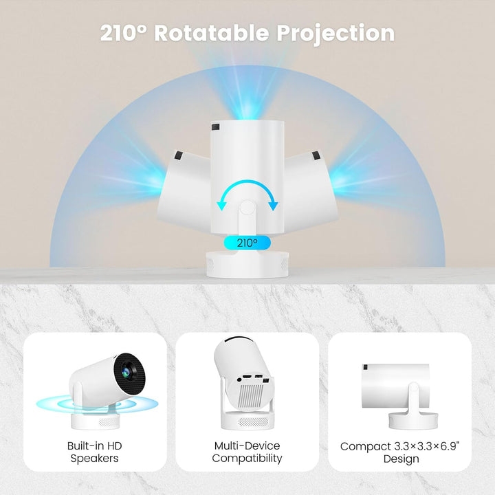 Mini Proyector Portátil con Wifi6 y Bluetooth, Proyector 4K Compati...