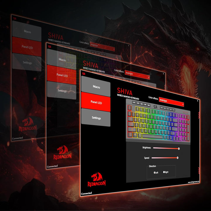 Redragon K515 Shiva - Teclado con cable para juegos RGB de membrana...
