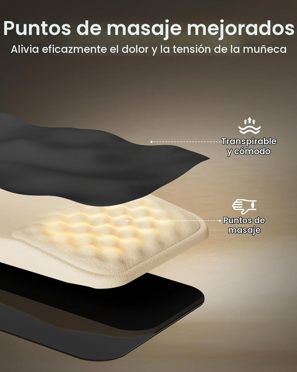 ProtoArc KMP50 - Alfombrilla ergonómica para mouse con reposamuñecas