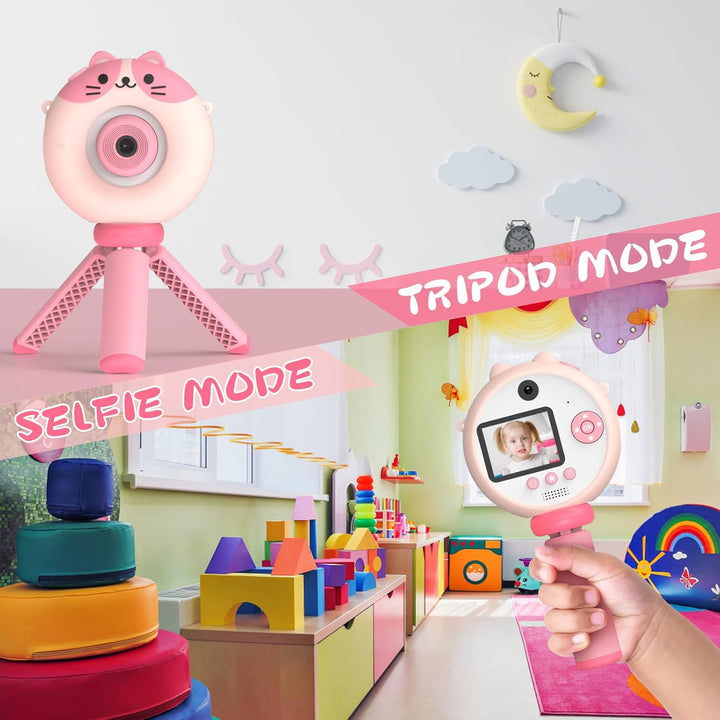 Cámara para niños con trípode, cámara digital para niños de 3 a 12...