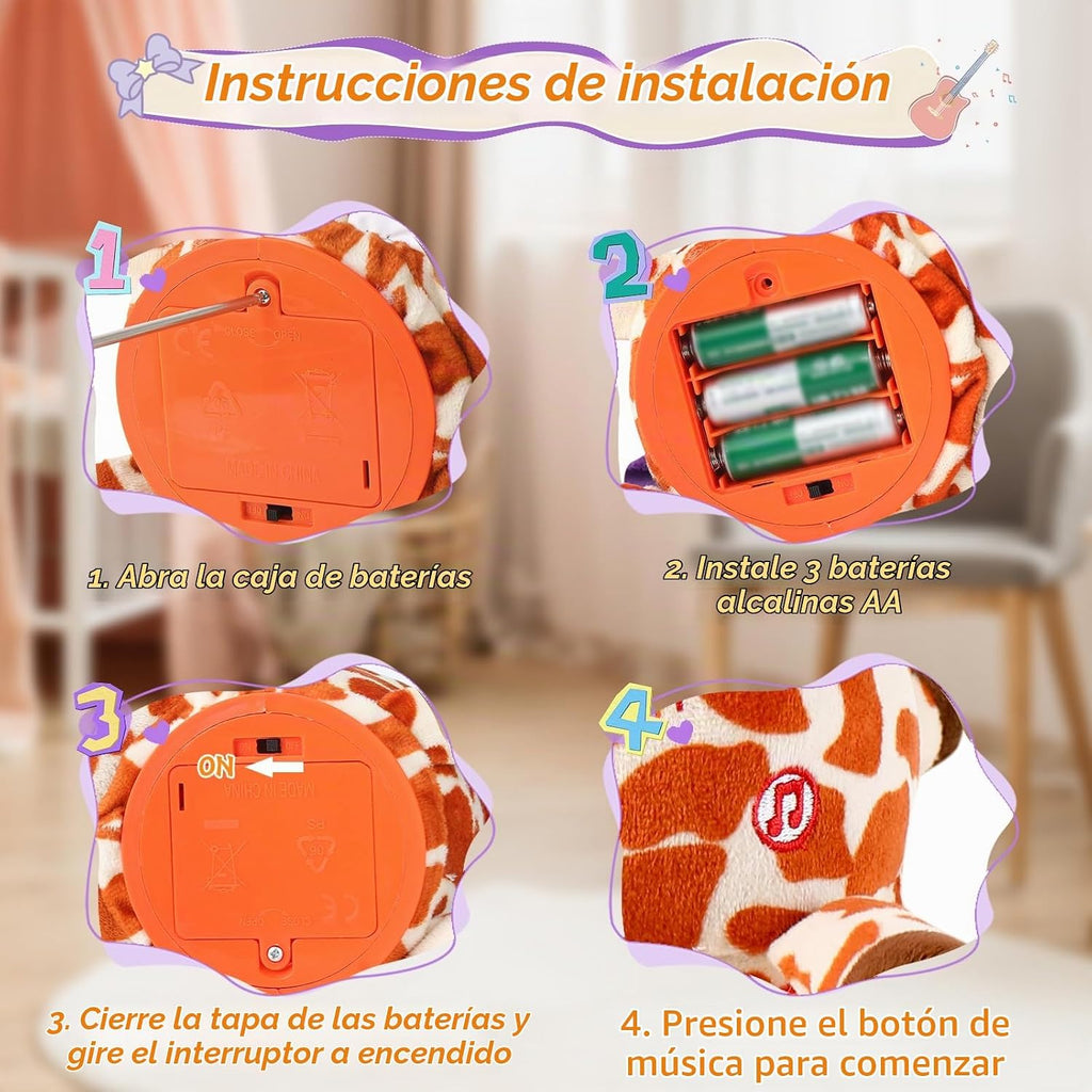 Juguete de jirafa bailarina, juguete de peluche para bebés, canción que canta, juguete que repite lo que dices, juguete musical brillante para regalo de cumpleaños de bebé, juguete de jirafa Groovy (juguete de jirafa)