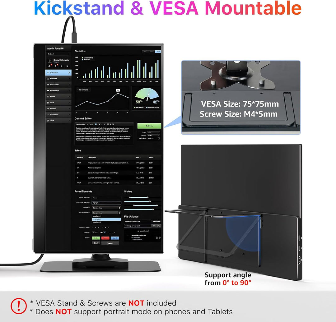 kksmart Monitor portátil para laptop, MacBook Surface PC, Xbox PS5,...