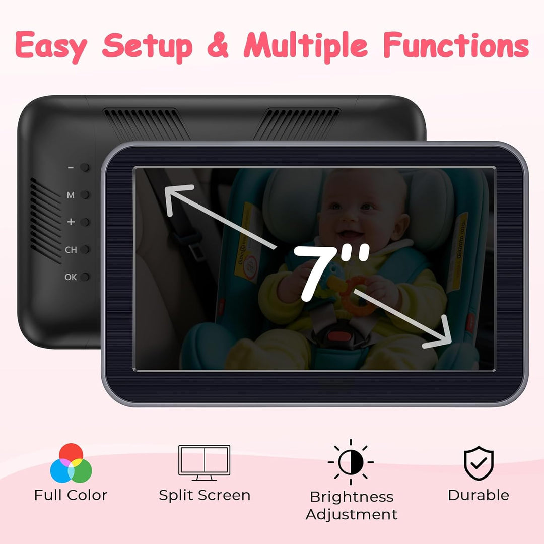 Grabación de cámara de coche para bebés para 2 niños HD