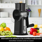 SUSTEAS Rallador rotatorio de queso 5 cuchillas, rebanadora de verduras de