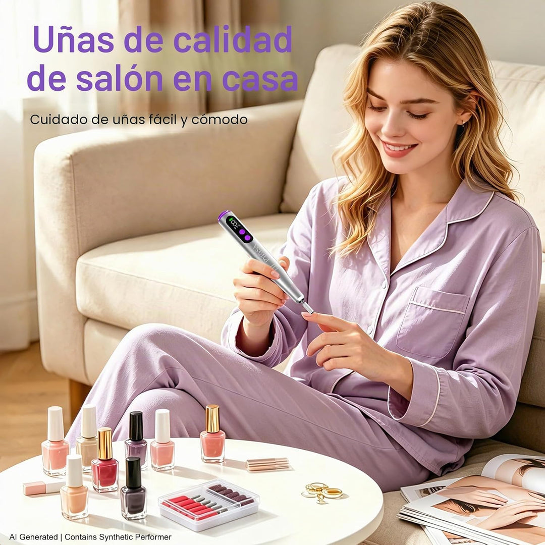 PYRYSA Taladro de uñas inalámbrico, máquina eléctrica de lima de uñ...