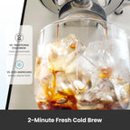 Gemilai G3006A - Máquina de café expreso, cafetera de café frío y caliente para el hogar con control de temperatura PID doble, pantalla doble, bomba de 15 bares, programa de preparación ajustable