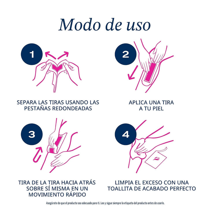 VEET Tiras de cera de azúcar para depilación corporal de mujer, kit...