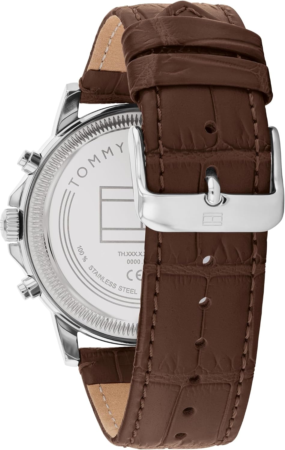 Tommy Hilfiger Reloj para hombre – Caja de acero inoxidable multifunción de cuarzo de 1.732 in, esfera de doble capa con acabado de rayos solares o esmalte, subesferas de corte CD, correa de cuero