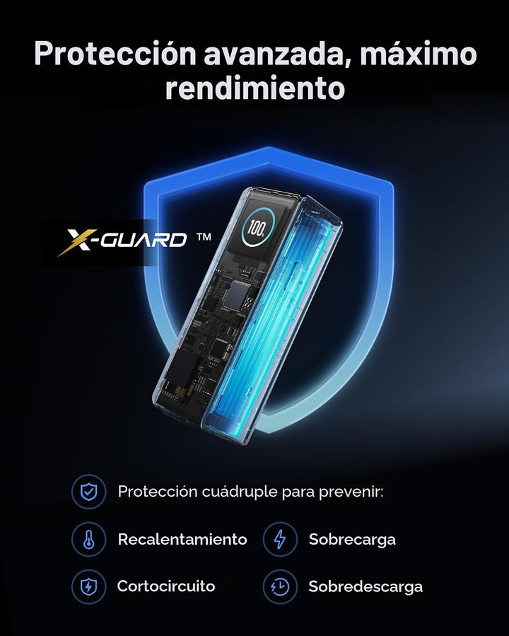 EF ECOFLOW Rapid Power Bank, 25,000 mAh, cables integrados y retrác...