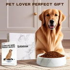 SAMAH Cuenco de mármol blanco para perros, cuenco antideslizante para alimentos y agua, plato pequeño de piedra pesada, cuenco pesado de mármol natural para mascotas, fácil de limpiar, regalos para