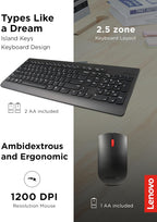 Lenovo Combo de Teclado y Ratón Inalámbricos 510, receptor USB Nano...