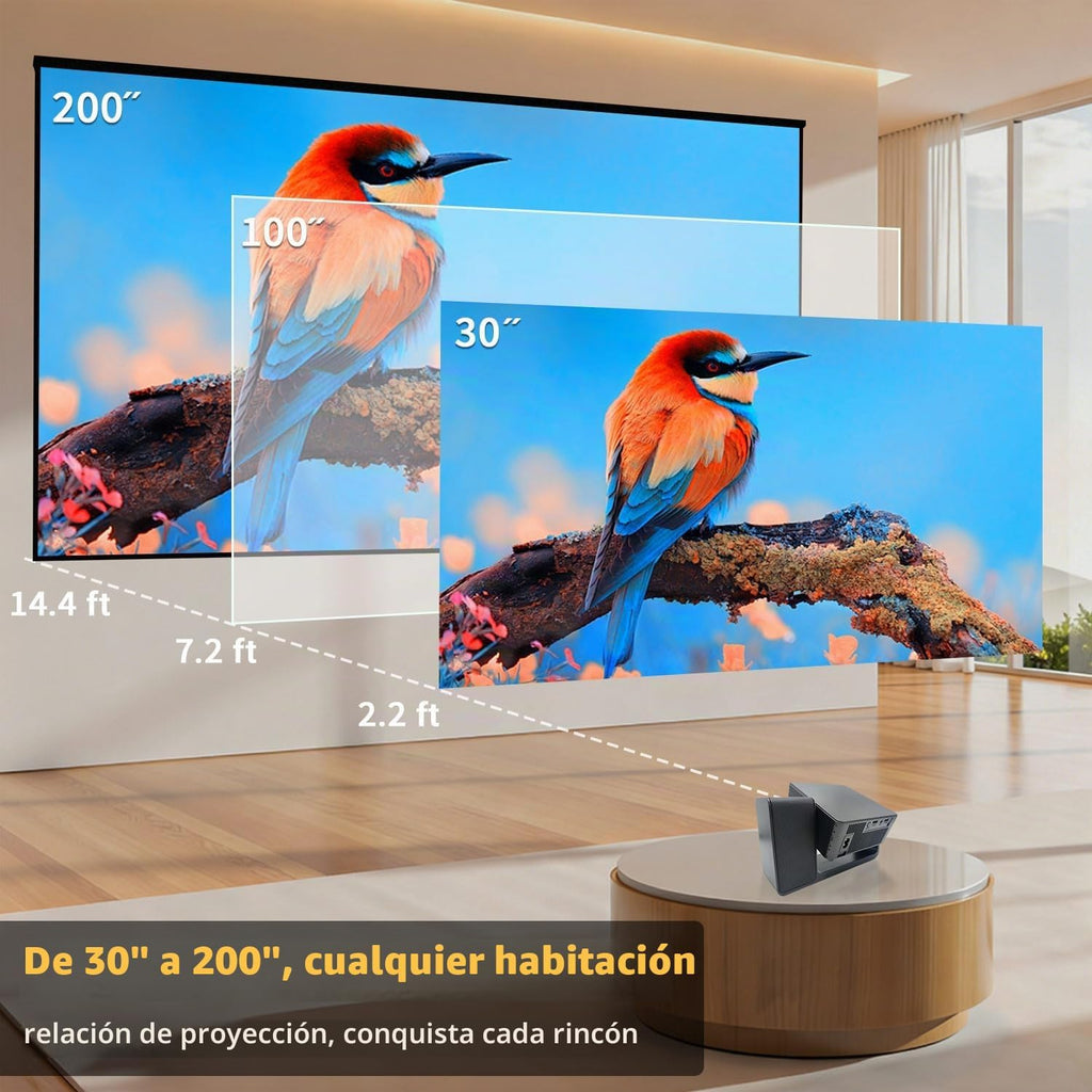 Proyector de karaoke 3 en 1 con altavoz, WiFi 1080P Bluetooth