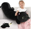 MaoGoLan Almohada corporal de felpa de gato de 44 pulgadas para niños y