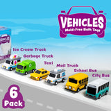 Tub Works Vehicles - Juguetes de baño sin moho para coches
