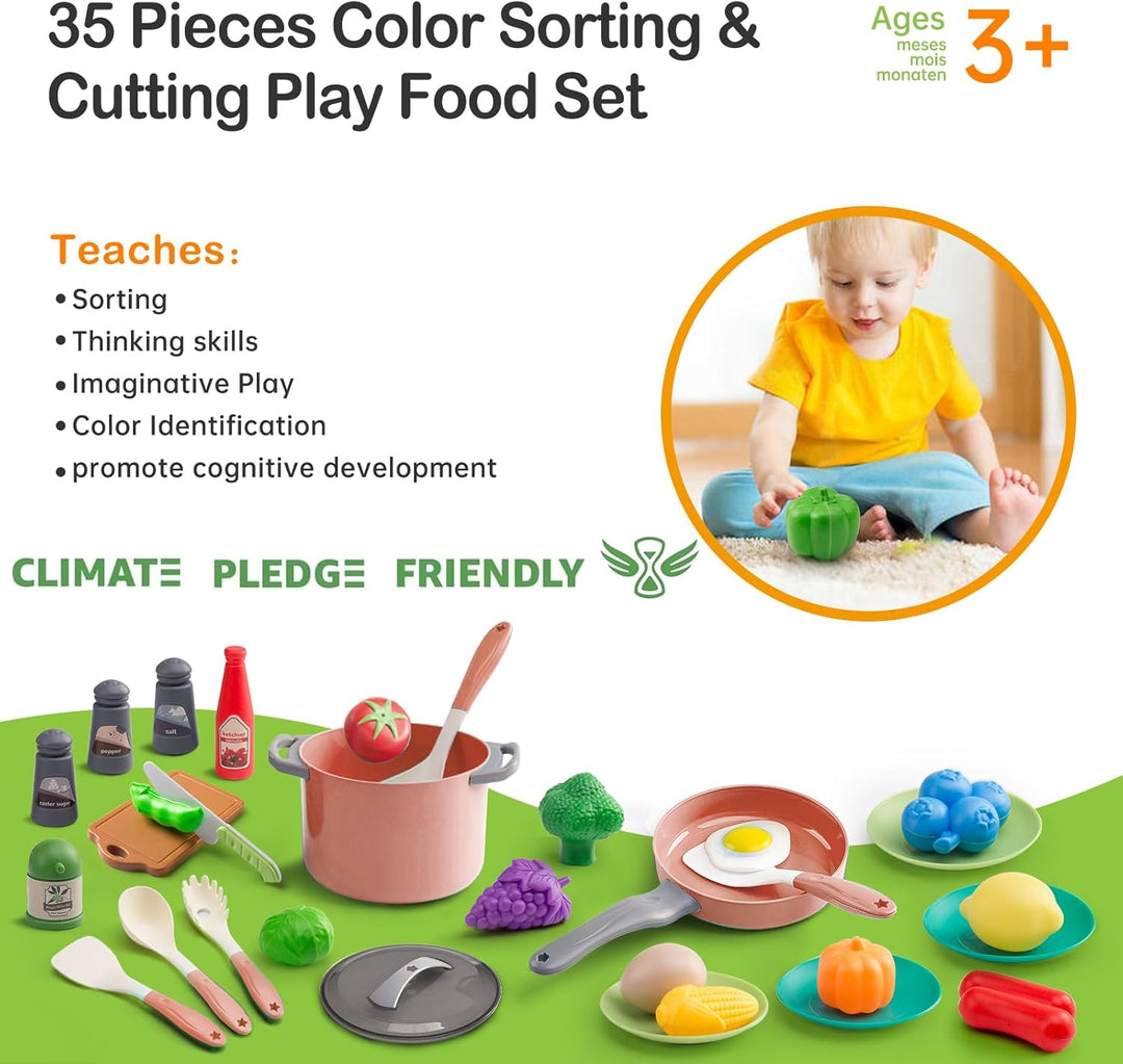 35 piezas de accesorios de juguete para cocina de niños, juego de c...