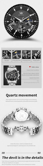 OLEVS Relojes para Hombres de Negocios de Acero Inoxidable, a Prueba de Agua, Estilo Casual Formal