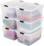 IRIS USA Paquete de 6 cajas de clip de 32.5 cuartos de galón con tapa de