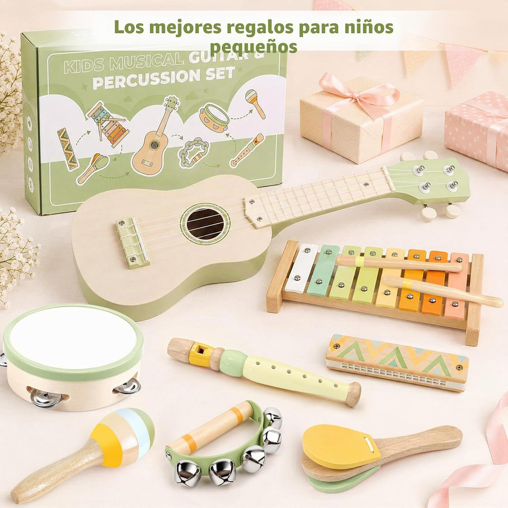 Juego de guitarra para niños - Instrumentos musicales Montessori 8 en 1