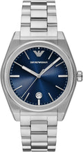 Emporio Armani Reloj para hombres de 3 manecillas o cronógrafo con correa de acero inoxidable; reloj de vestir para hombres