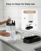 Dispensador automático de agua para perros, dispensador de agua para mascotas por gravedad de 2.4 galones con cuenco de acero inoxidable 304, comederos automáticos para perros, mango fácil de