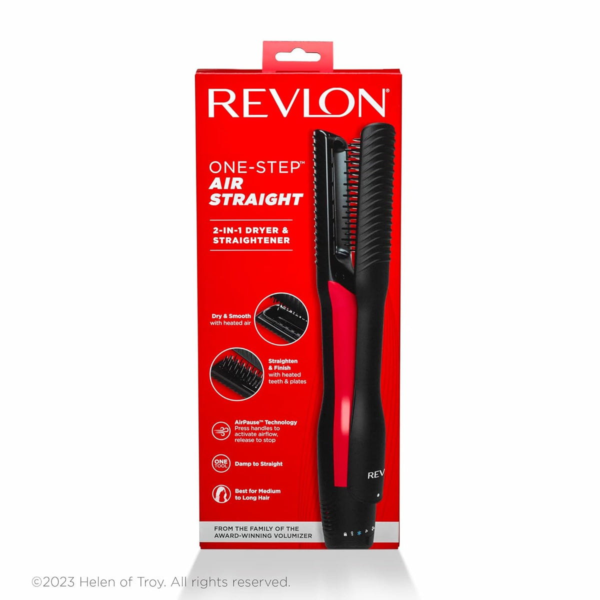 Revlon Recta de aire de un solo paso | Secadora 2 en 1 y plancha pl...