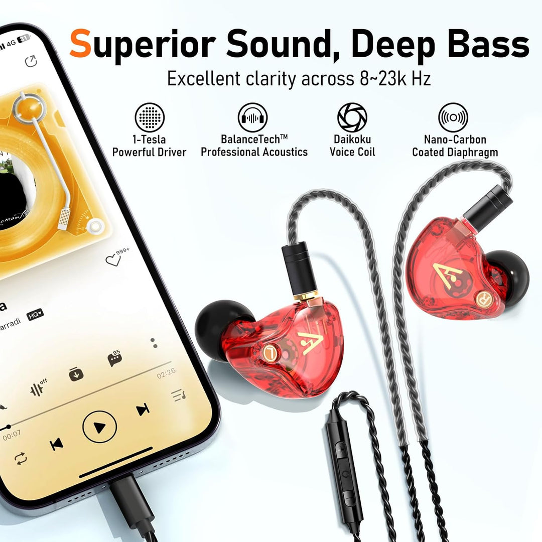 Vibes - Auriculares con cable de 6.8 fl oz, auriculares de alta fid...