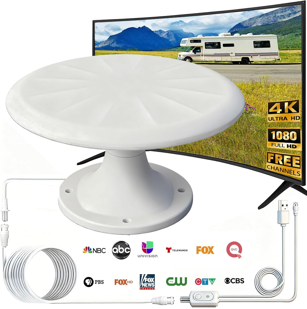Antena de TV RV montada en el techo para cámper, recepción