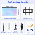 JAV Pizarra inteligente de 43 pulgadas, pizarra blanca interactiva con pantalla táctil giratoria, certificado EDLA, Android 14, espejo inalámbrico para enseñanza en aula, transmisión en vivo, oficina