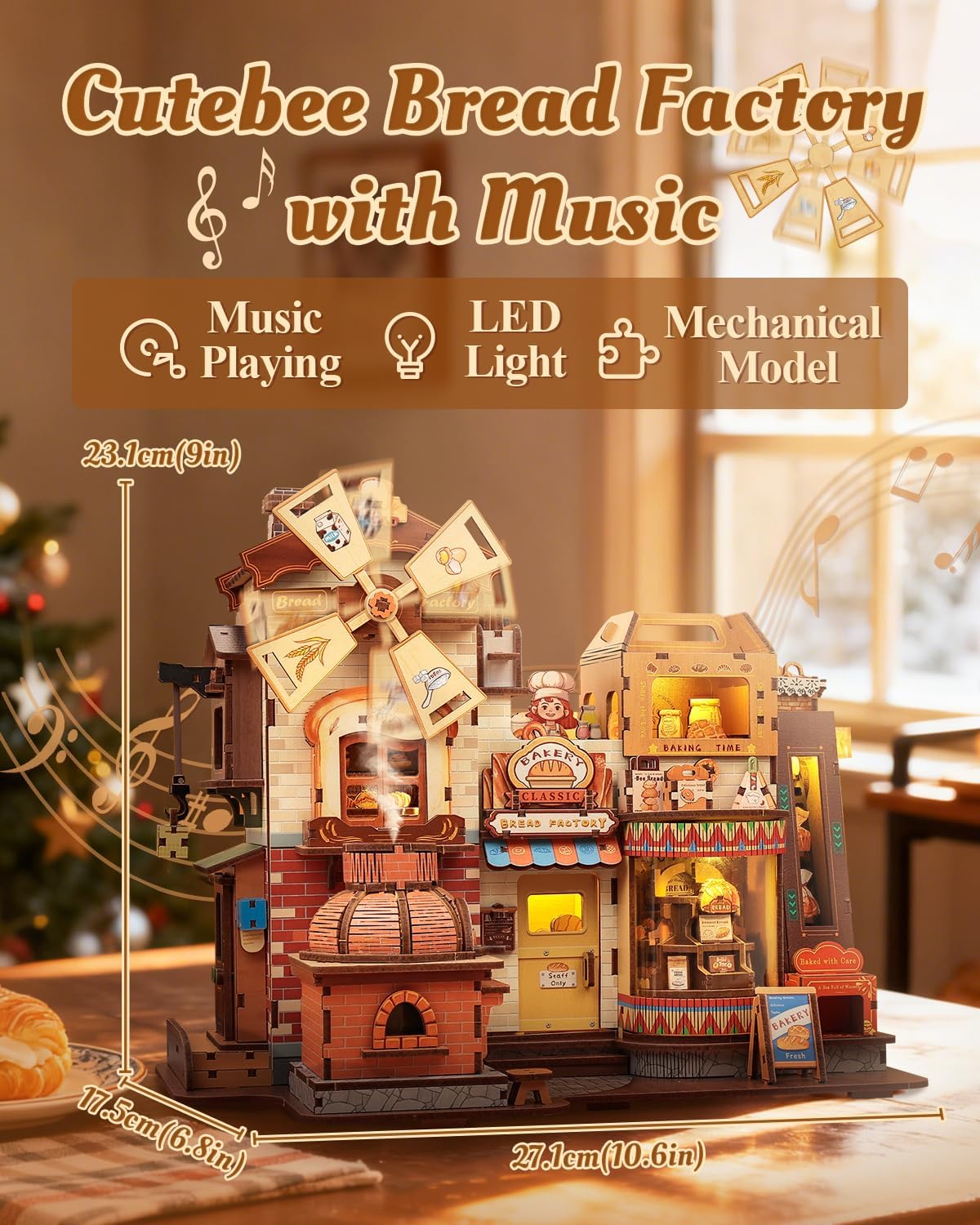 CUTEBEE Kit de casa en miniatura, rompecabezas de madera 3D para adultos, estante de rincón de libro, regalo literario de Shakespeare, bosque encantado decoración de escritorio en miniatura para