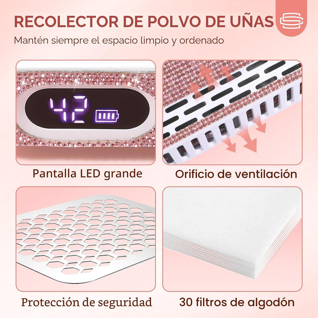 CHRISTINE SHELLY Colector de Polvo para Uñas, Colector de Polvo Rec...