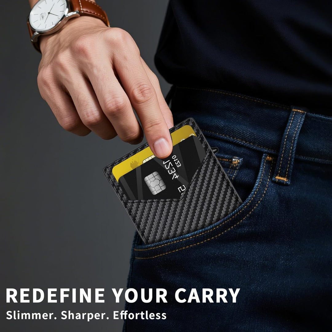 KISUEDZP Cartera delgada para hombres con bloqueo RFID, soporte de...