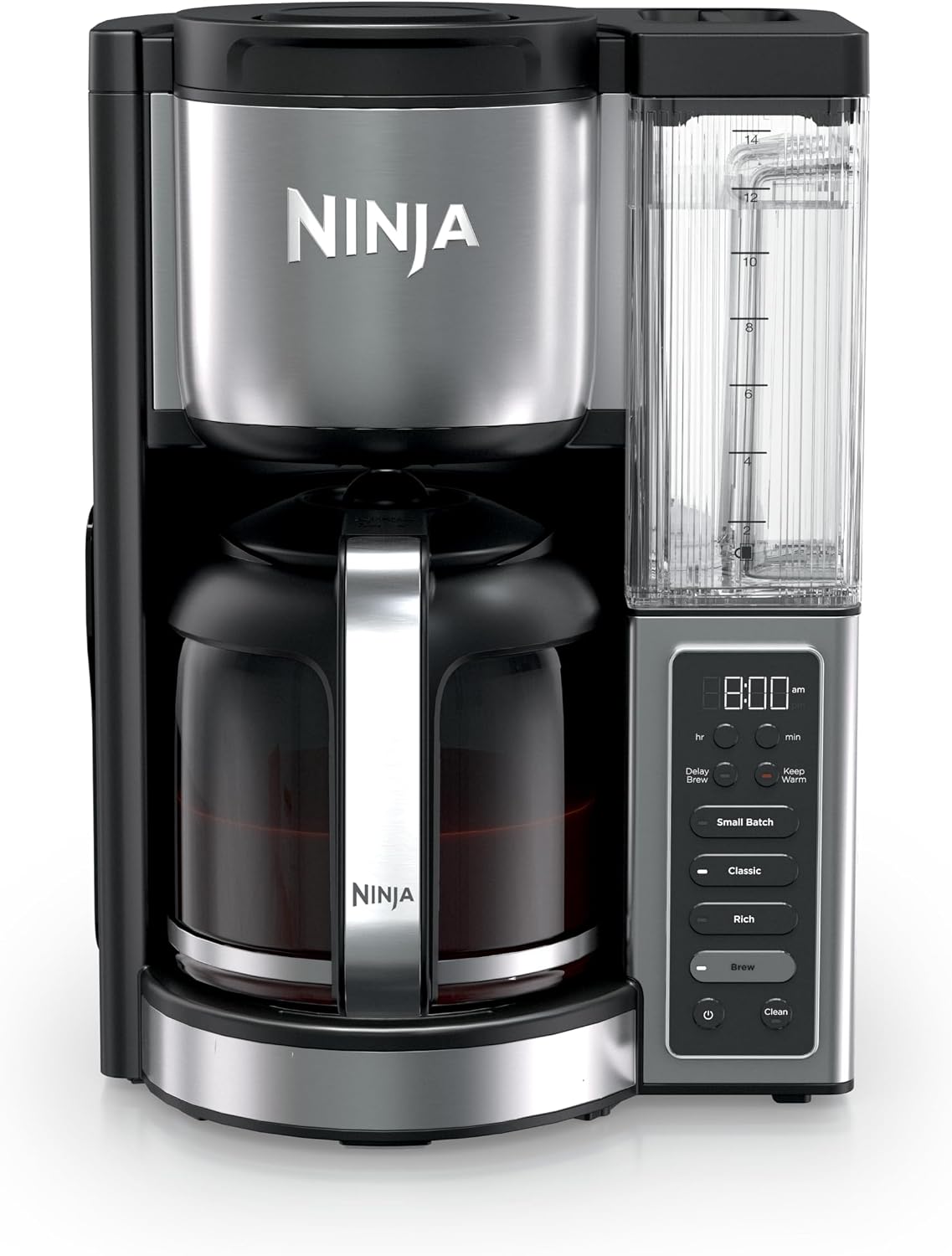 Ninja Cafetera de cerveza fresca, jarra de vidrio de 14 tazas, acero