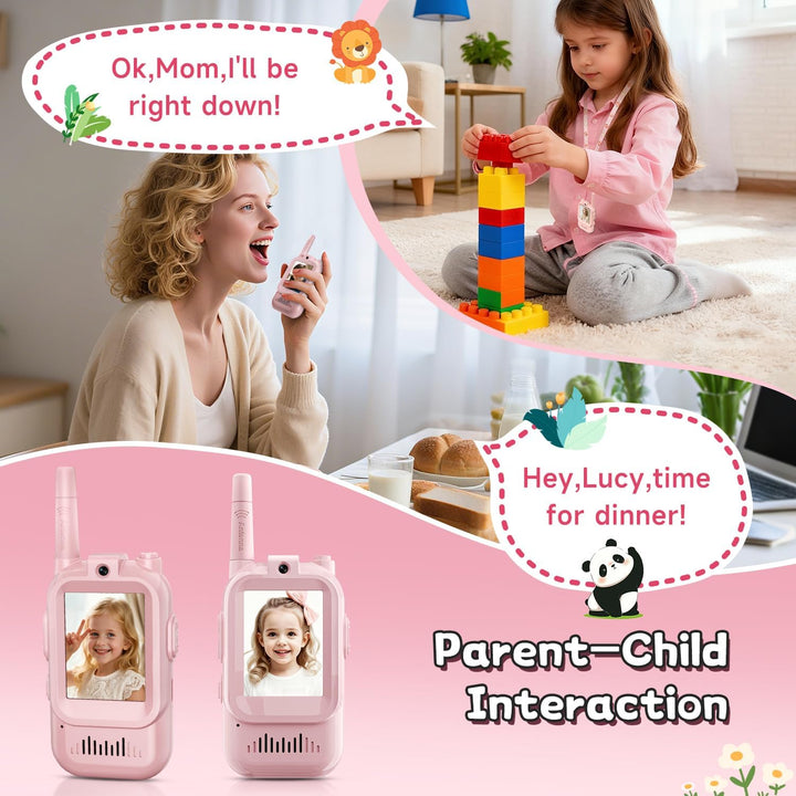 Walkie Talkies de video para niños, paquete de 2 intercomunicadores...