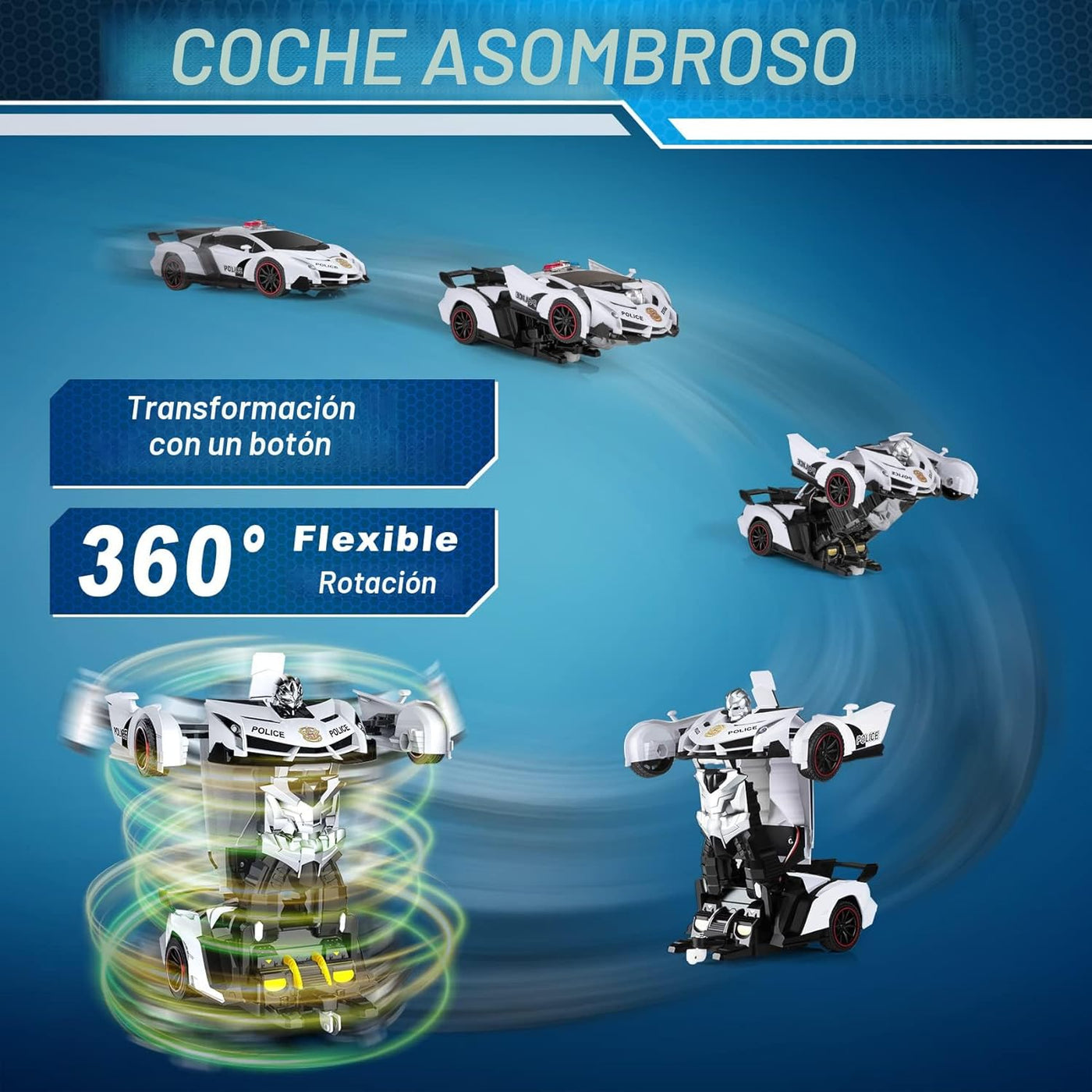 FDJ Auto a control remoto - Auto robot que se transforma, juguetes...