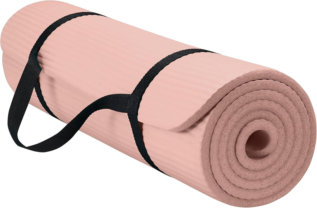 Gaiam Tapete de yoga grueso, esterilla de ejercicio y fitness con correa de