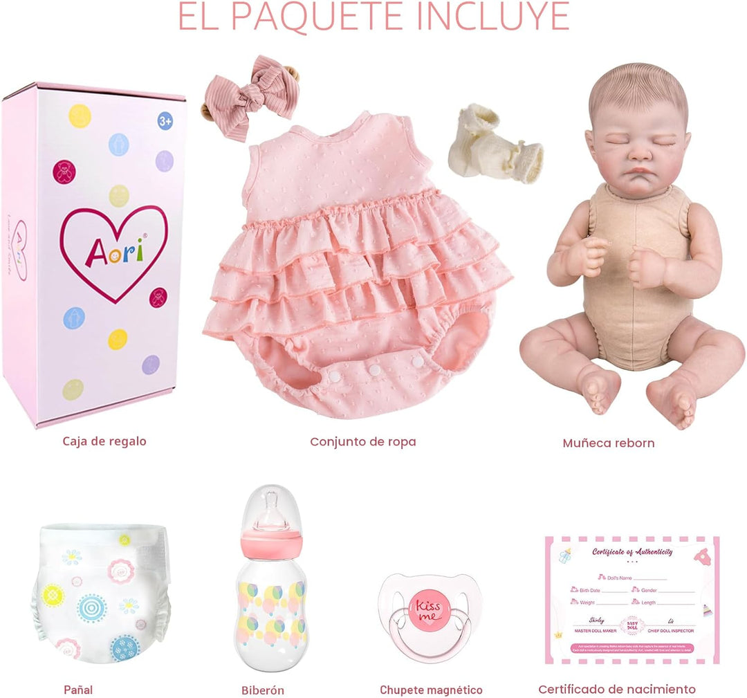 Aori Reborn Baby Dolls Girl 20'' Muñeca Realista de Recién...