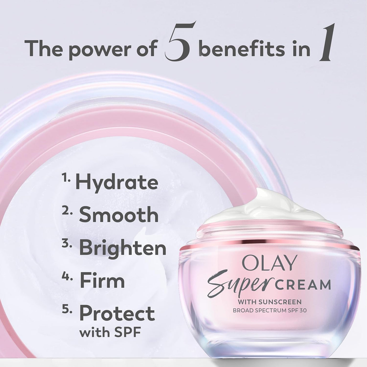 Olay Crema Súper con Protector Solar SPF 30, Tamaño de Prueba, Hidr...