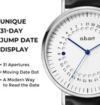 Reloj para Hombre a.b.art – Indicador de Fecha Saltante, Movimiento de Cuarzo Ronda, Cristal de Zafiro, Caja Ultrafina de Acero Inoxidable, Reloj de Pulsera Minimalista Estilo Bauhaus 41MM