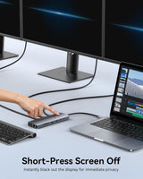 Estación de acoplamiento para portátil 3 monitores, Hub USB C con 2...