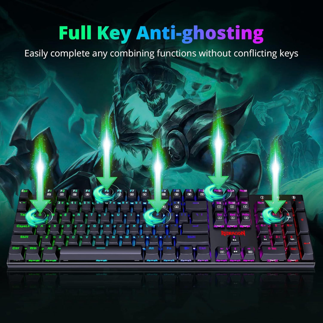 Redragon Teclado Mecánico para Juegos con Interruptores Rojos, Tecl...