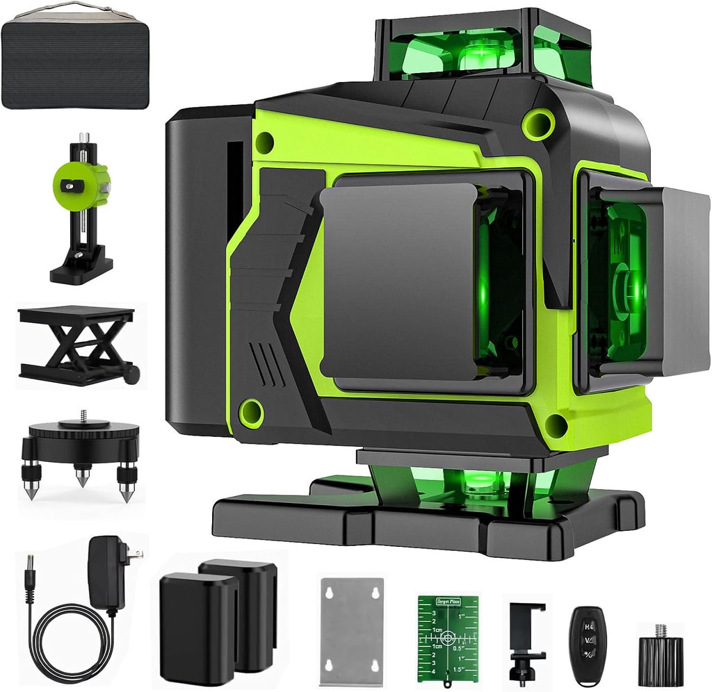 Nivel láser de 16 líneas 360 autonivelante, 4D 4x360 ° Herramienta