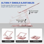 Soporte para Laptop de Escritorio (Rotación 360°), Elevador de Aluminio para Laptops de 10-16"
