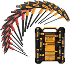 Juego de llaves Allen con mango en T, métricas de 0.098 in-0.394 in y llave hexagonal portátil SAE de 1/8"-3/8", juego de llaves Allen de brazo largo con caja de almacenamiento para reparación