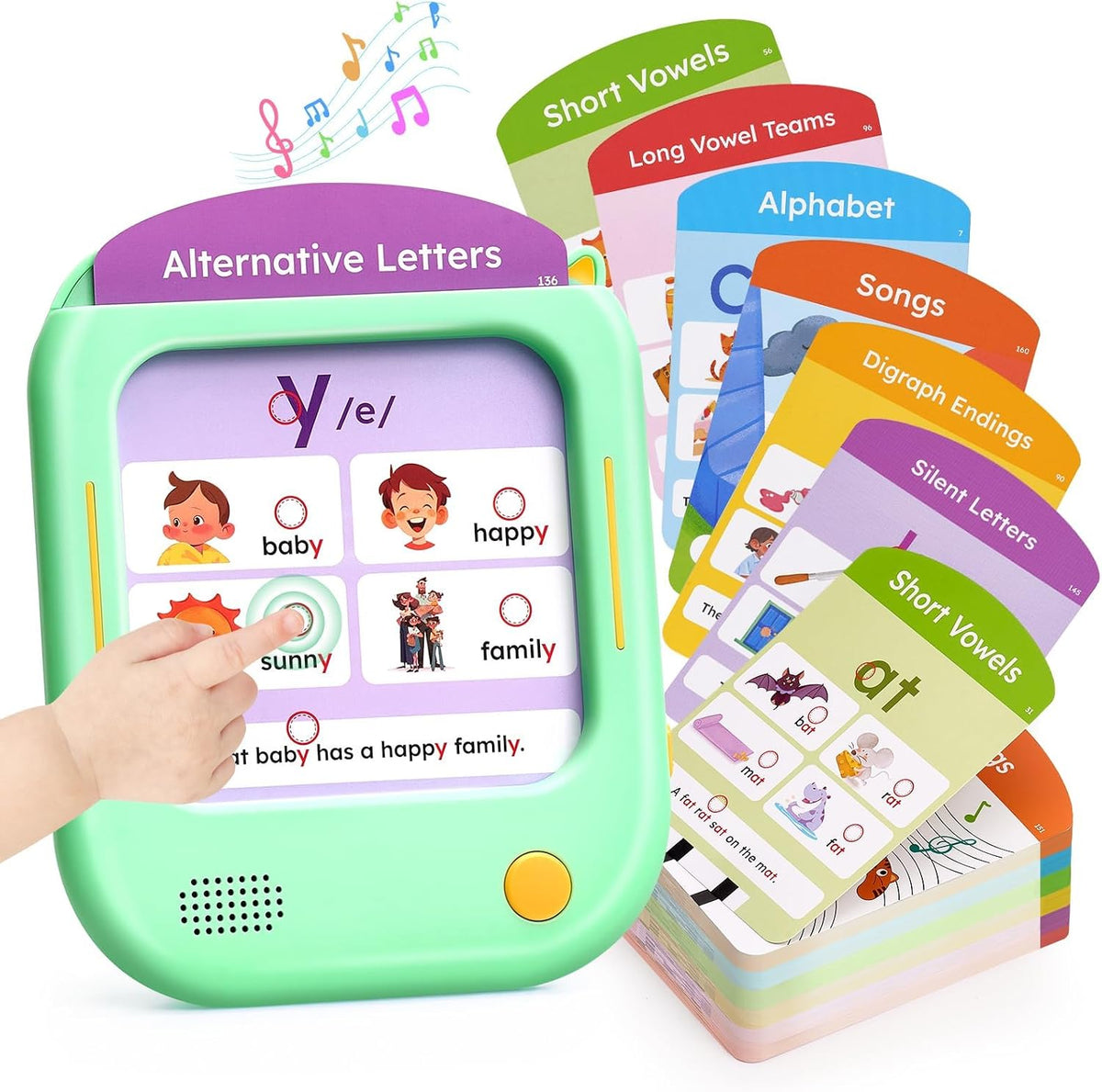 JoyCat Tableta de aprendizaje fonético, 156 páginas tarjetas flash