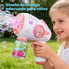 Paquete de 2 pistolas de burbujas iluminadas para niños, 4 botellas y 10 recambios