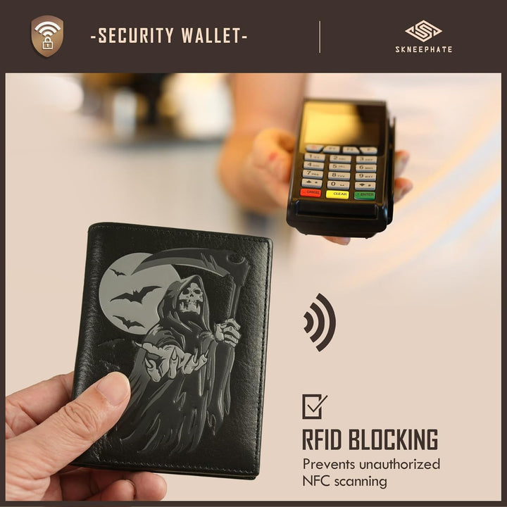 skneephate Billeteras geniales para hombres dobles, cartera vertica...