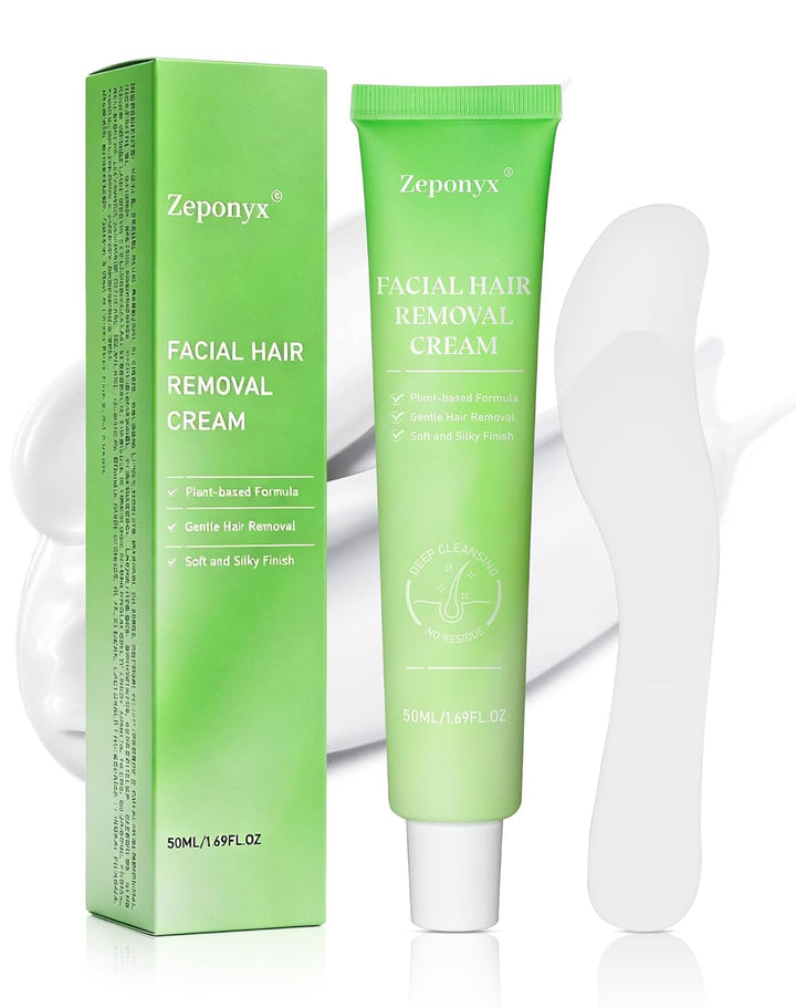 Crema depilatoria facial para mujeres, removedor de vello suave e i...